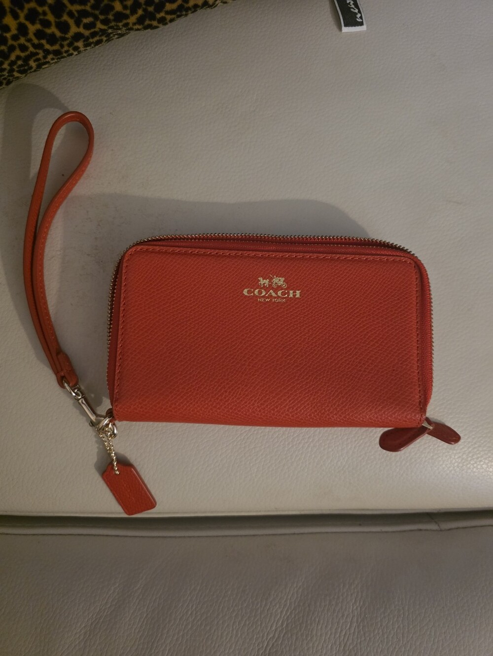 Coach Orange Zip Wristlet Wallet
